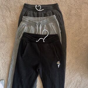 GOAT USA- Men's Black and Gray Drawstring Jogger Pants bundle